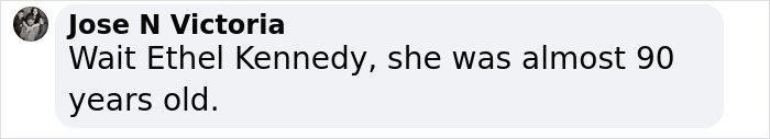 Text message discussing Ethel Kennedy's age and celebrity names in Epstein documents. Text message discussing Ethel Kennedy's age and celebrity names in Epstein documents.