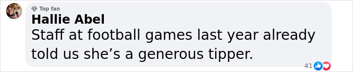 Comment highlighting generosity in tipping at events. Comment highlighting generosity in tipping at events.