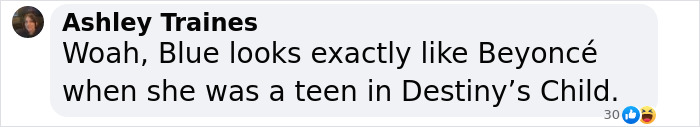 Comment noting Blue Ivy's resemblance to Beyoncé as a teen in Destiny’s Child. Comment noting Blue Ivy's resemblance to Beyoncé as a teen in Destiny’s Child.