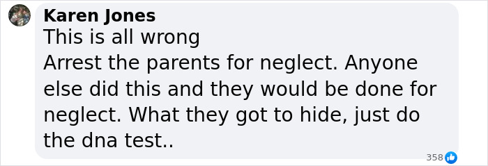 A social media comment about Madeleine McCann's parents and a DNA test discussion. A social media comment about Madeleine McCann's parents and a DNA test discussion.