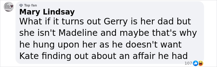 Comment discussing Madeleine McCann with reactions shown below. Comment discussing Madeleine McCann with reactions shown below.