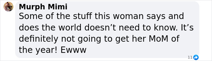 Text message expressing outrage about recent actions involving a celebrity and her son. Text message expressing outrage about recent actions involving a celebrity and her son.