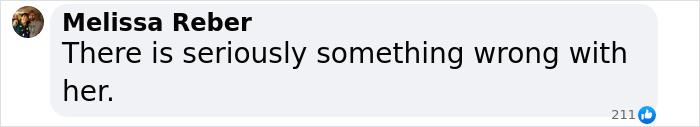Text comment by Melissa Reber expressing concern, related to Tori Spelling. Text comment by Melissa Reber expressing concern, related to Tori Spelling.