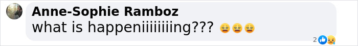 Anne-Sophie Ramboz's comment questioning an event with shocked emojis. Anne-Sophie Ramboz's comment questioning an event with shocked emojis.