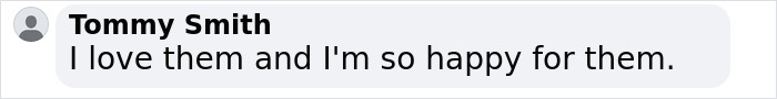 Social media comment expressing joy about a drastic weight loss transformation. Social media comment expressing joy about a drastic weight loss transformation.