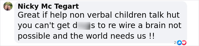 Comment discussing autism breakthroughs and nonverbal children speaking after treatment. Comment discussing autism breakthroughs and nonverbal children speaking after treatment.