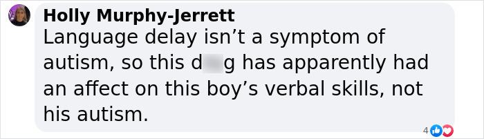 Text message discussing autism and verbal skills in children. Text message discussing autism and verbal skills in children.