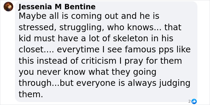 User comment reflecting on Justin Bieber's struggles and public judgment. User comment reflecting on Justin Bieber's struggles and public judgment.