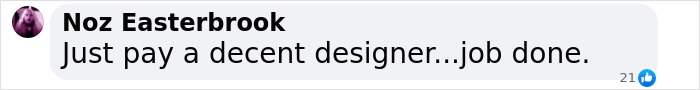 Text comment criticizing the rebranding effort linked to logo controversy. Text comment criticizing the rebranding effort linked to logo controversy.