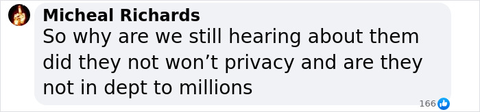 Text message from Micheal Richards discussing Meghan Markle's privacy and financial status. Text message from Micheal Richards discussing Meghan Markle's privacy and financial status.