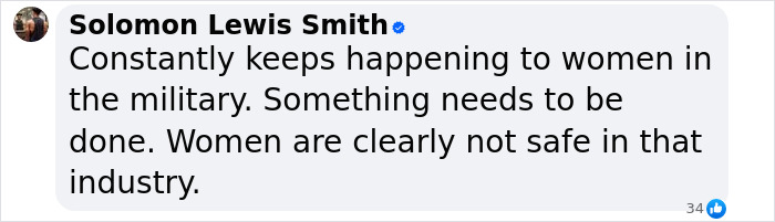 A comment discussing safety concerns for women in the military. A comment discussing safety concerns for women in the military.