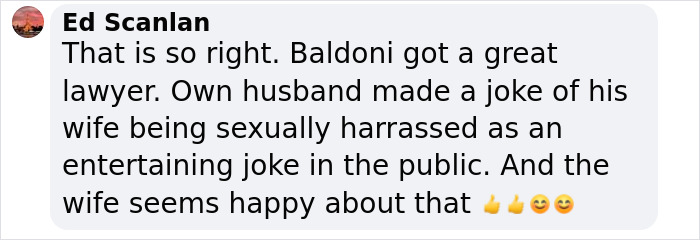 Comment regarding Justin Baldoni's lawyer and SNL joke involving Blake Lively and Ryan Reynolds. Comment regarding Justin Baldoni's lawyer and SNL joke involving Blake Lively and Ryan Reynolds.