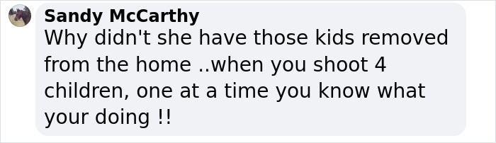 Comment questioning actions of mother who shot daughters. Comment questioning actions of mother who shot daughters.