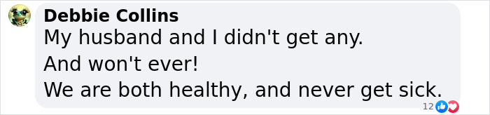 Comment skeptical of Covid vaccines' health effects. Comment skeptical of Covid vaccines' health effects.