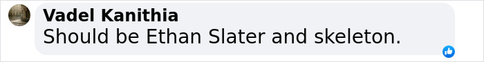 Text comment about Ethan Slater and skeleton related to Ariana Grande health concerns. Text comment about Ethan Slater and skeleton related to Ariana Grande health concerns.