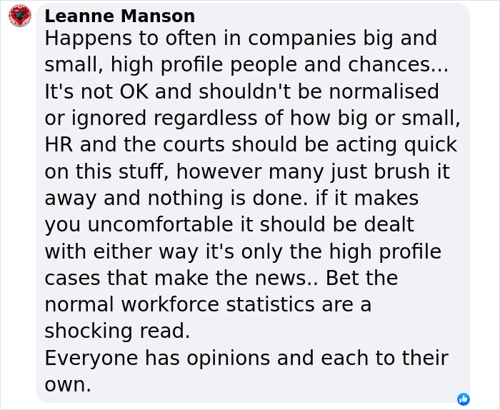 Text from social media about workplace issues related to Luis Rubiales' case. Text from social media about workplace issues related to Luis Rubiales' case.