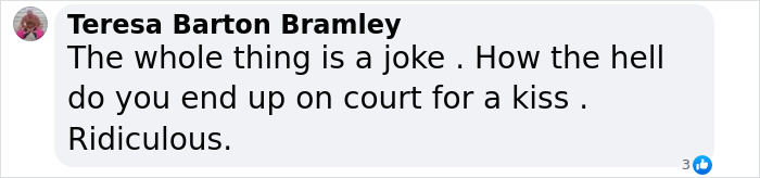 Facebook comment on Luis Rubiales' €10,000 fine for kissing Jenni Hermoso. Facebook comment on Luis Rubiales' €10,000 fine for kissing Jenni Hermoso.