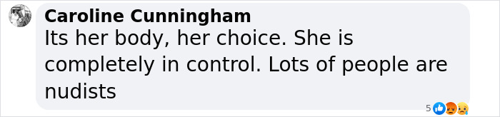 Comment discussing personal choice and nudism at the Grammys afterparty. Comment discussing personal choice and nudism at the Grammys afterparty.
