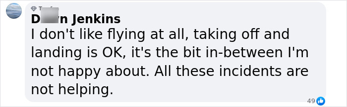 Social media post expressing anxiety about flying after recent aviation disaster incidents. Social media post expressing anxiety about flying after recent aviation disaster incidents.