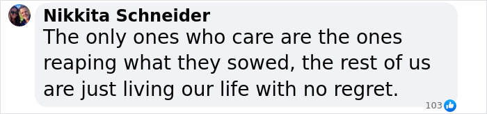 Comment by Nikkita Schneider discussing perspective on life, with a total of 103 reactions. Comment by Nikkita Schneider discussing perspective on life, with a total of 103 reactions.