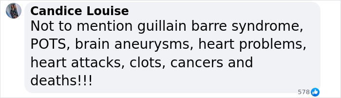 Text screenshot discussing potential health issues linked to Covid vaccines. Text screenshot discussing potential health issues linked to Covid vaccines.