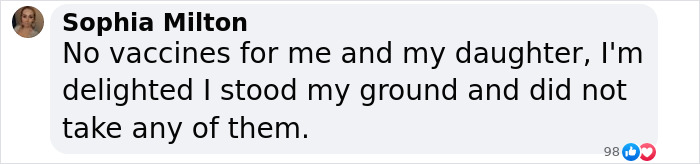 Comment expressing views on Covid vaccines, mentioning personal choice related to new syndrome concerns. Comment expressing views on Covid vaccines, mentioning personal choice related to new syndrome concerns.