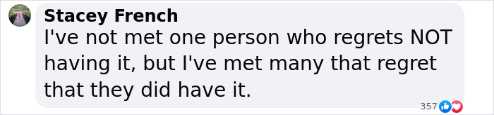 Facebook comment on Covid vaccines expressing regret about having them. Facebook comment on Covid vaccines expressing regret about having them.