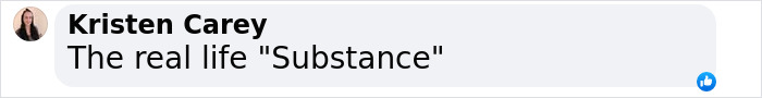Comment by Kristen Carey saying, "The real life 'Substance'", amid Hollywood's Ozempic craze discussion. Comment by Kristen Carey saying, "The real life 'Substance'", amid Hollywood's Ozempic craze discussion.