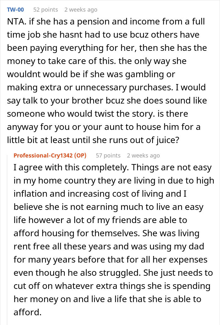 Reddit comments discussing family dynamics and financial struggles involving a dad's ex-wife and son. Reddit comments discussing family dynamics and financial struggles involving a dad's ex-wife and son.