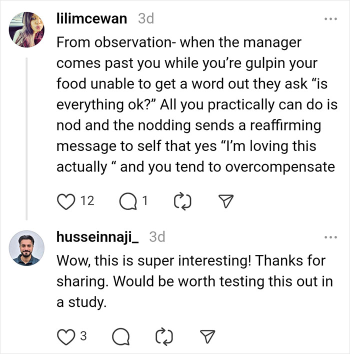 Social media comments discussing restaurant manipulation tactics. Social media comments discussing restaurant manipulation tactics.