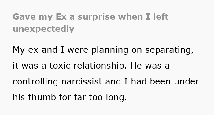 Woman Escapes Toxic Relationship, Leaves One Last Surprise For &ldquo;Controlling Narcissist&rdquo;