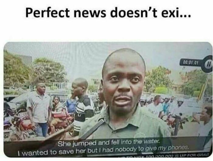 Man giving an interview with a humorous caption, part of funny random memes collection.