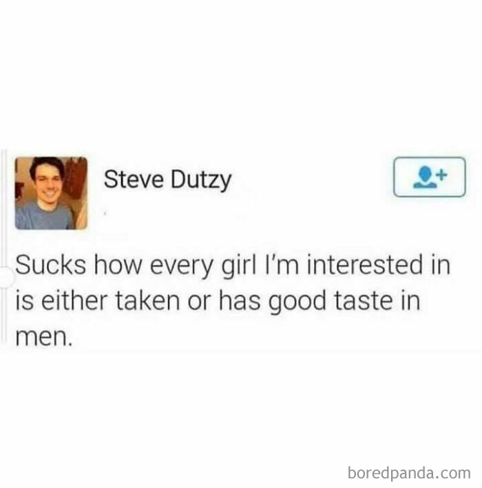 Social media meme with humorous text about dating and attraction, highlighting internet humor.