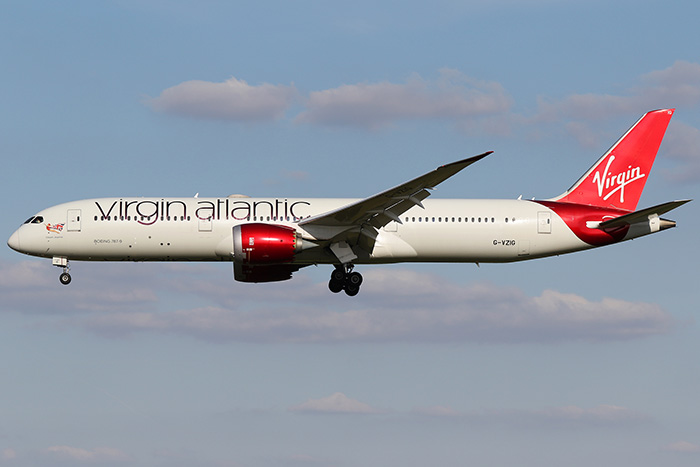 Virgin Atlantic plane in flight, related to emergency landing due to serious medical crisis onboard. Virgin Atlantic plane in flight, related to emergency landing due to serious medical crisis onboard.