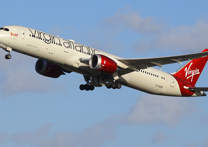 Virgin Atlantic aircraft in flight related to a medical emergency landing incident. Virgin Atlantic aircraft in flight related to a medical emergency landing incident.