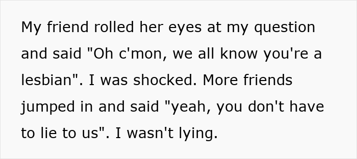 Text conversation where friends assume a woman is a lesbian and discuss openly about it. Text conversation where friends assume a woman is a lesbian and discuss openly about it.