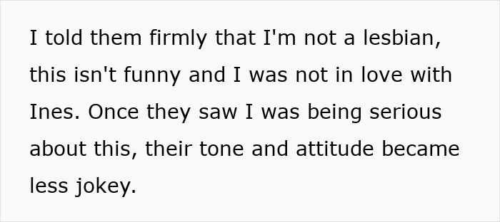 Text discussing friend's assumptions about a woman’s appearance and sexuality. Text discussing friend's assumptions about a woman’s appearance and sexuality.