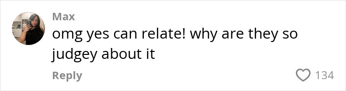Comment from Max discussing judgement faced by women with large breasts. Comment from Max discussing judgement faced by women with large breasts.