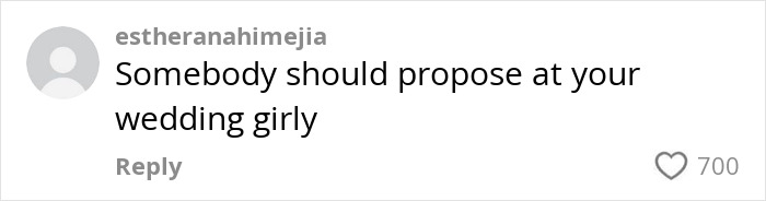 Comment criticizing a proposal at someone else's wedding, sparking fury among readers. Comment criticizing a proposal at someone else's wedding, sparking fury among readers.