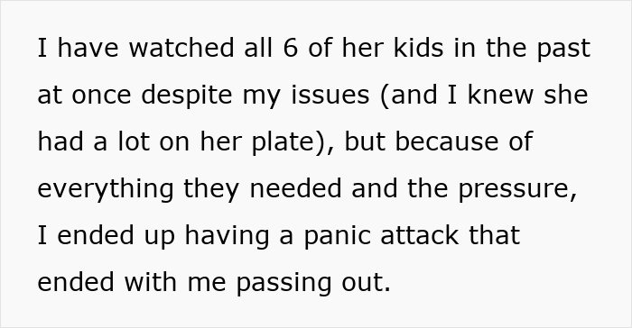 Text describing anxiety and panic attack from babysitting sister’s six kids. Text describing anxiety and panic attack from babysitting sister’s six kids.