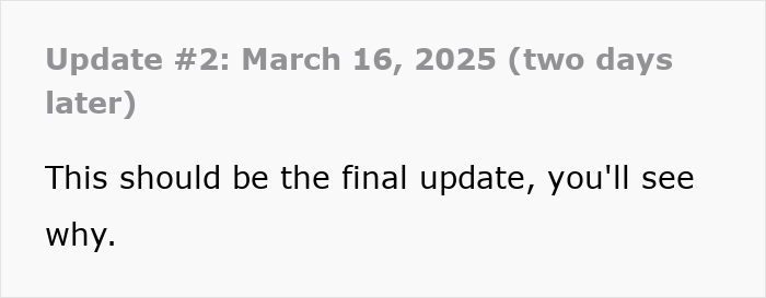Final update text about a love story uncovering a mean-girl bet, posted on March 16, 2025. Final update text about a love story uncovering a mean-girl bet, posted on March 16, 2025.