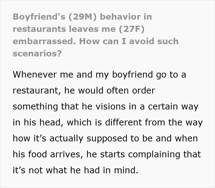 Guy Throws Tantrums In Restaurants Because He Misunderstands What He Orders, GF At Wit&rsquo;s End