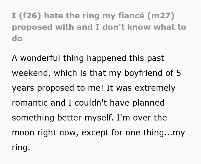 People Are Ready To Shred This Woman For Not Liking Her Engagement Ring, Until They See The Photo People Are Ready To Shred This Woman For Not Liking Her Engagement Ring, Until They See The Photo