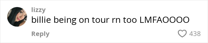 Comment about a Billie Eilish look-alike causing chaos at a mall, questioning authenticity due to her being on tour. Comment about a Billie Eilish look-alike causing chaos at a mall, questioning authenticity due to her being on tour.