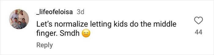 Instagram comment reacting to Chris Hemsworth's "inappropriate" photo, expressing disapproval. Instagram comment reacting to Chris Hemsworth's "inappropriate" photo, expressing disapproval.