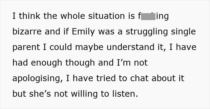 Text screenshot discussing woman excluded from friend group after bringing child to spa. Text screenshot discussing woman excluded from friend group after bringing child to spa.