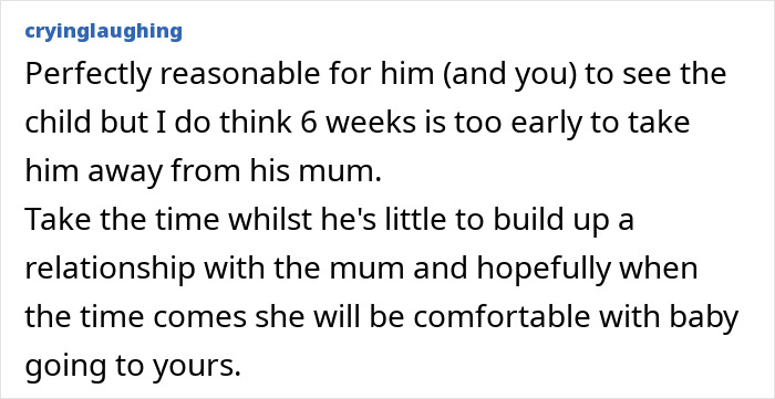 Text comment about taking six-week-old away from mom is not ideal. Text comment about taking six-week-old away from mom is not ideal.