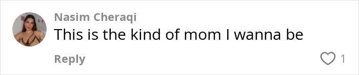 Comment praising a mom for following her daughter during 5k runs, expressing admiration. Comment praising a mom for following her daughter during 5k runs, expressing admiration.