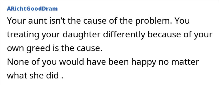 Comment questioning family conflict over a woman's massive fortune left to her niece. Comment questioning family conflict over a woman's massive fortune left to her niece.