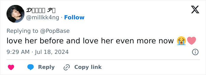 Tweet praising Barbie Ferreira, mentioning love for her before and after weight loss. Tweet praising Barbie Ferreira, mentioning love for her before and after weight loss.